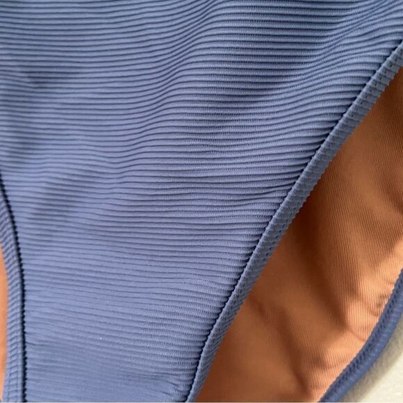 NWOT New J. crew Ribbed One Strap One Piece Swimsuit 0 Retro Blue Clean Lines - Picture 8 of 14